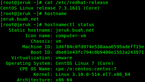 Current Hostname on CentOS 7.3.1611